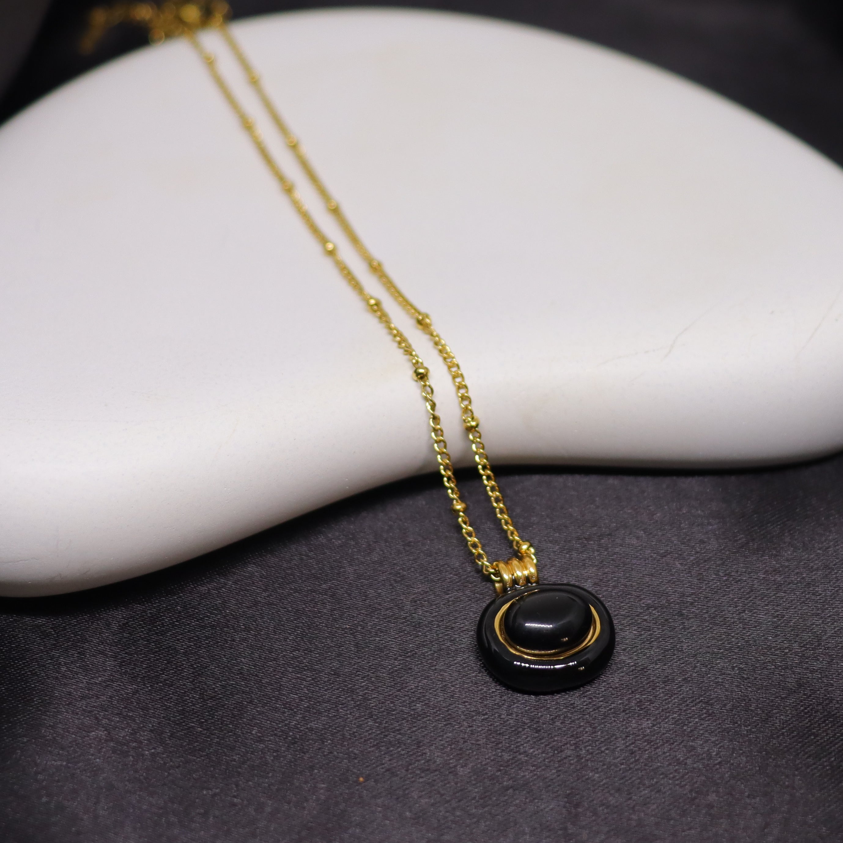 Black Zora Gold Necklace