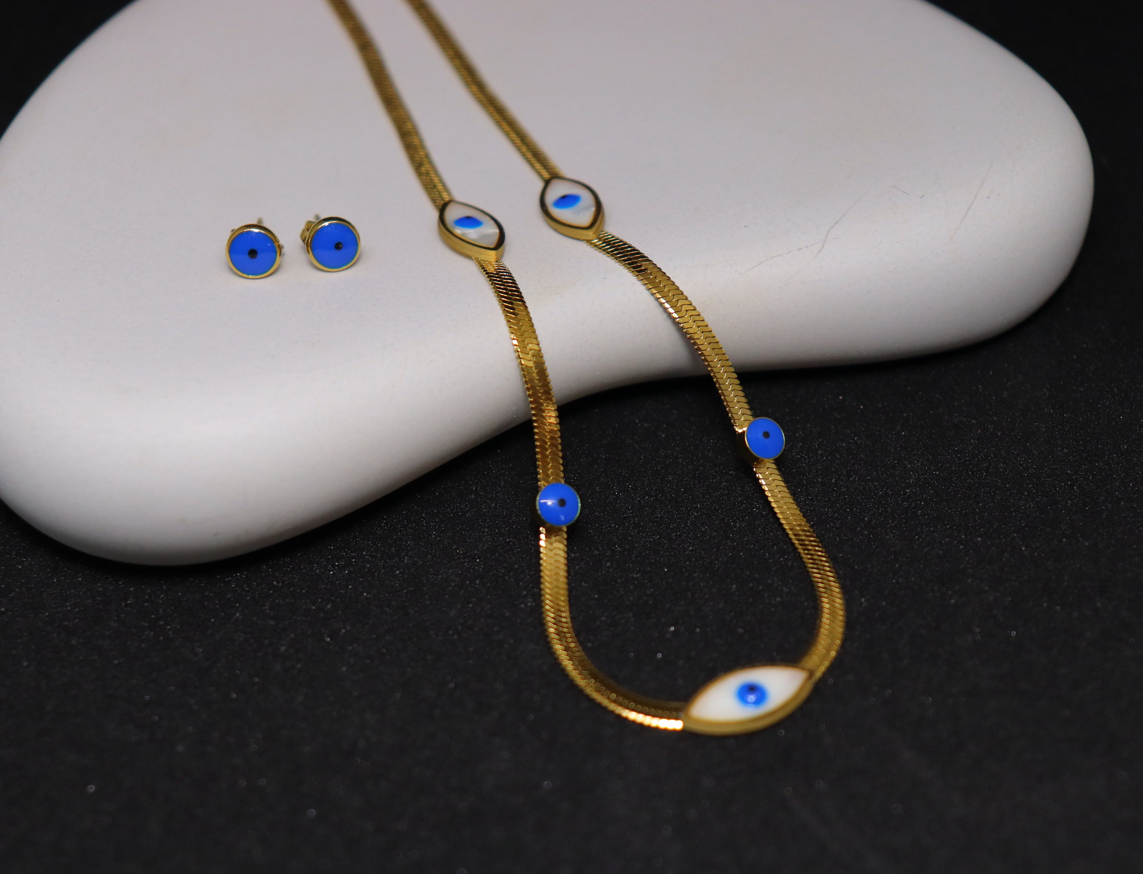 Evil Eye Gold Necklace Combo