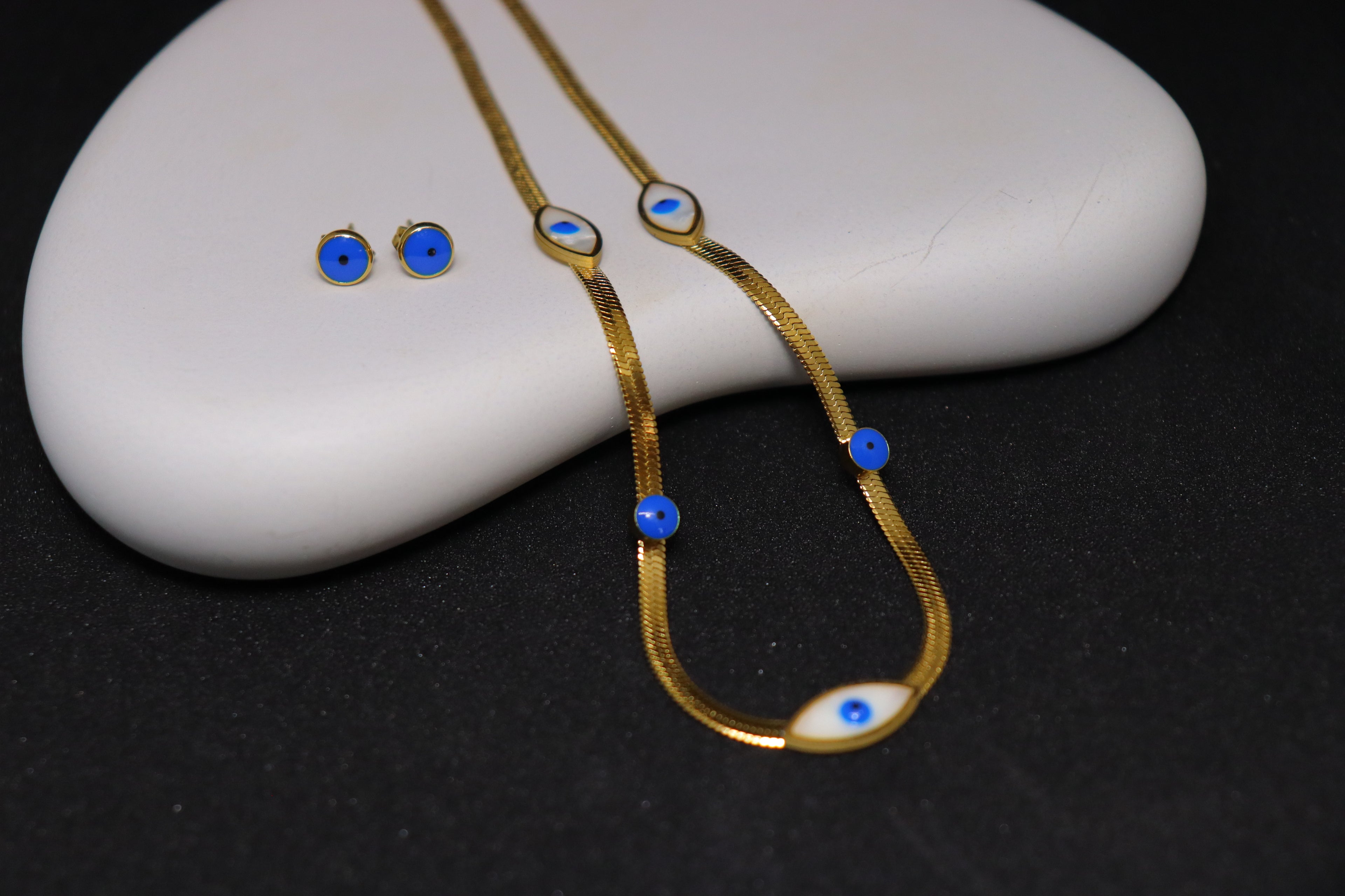 Evil Eye Gold Necklace Combo
